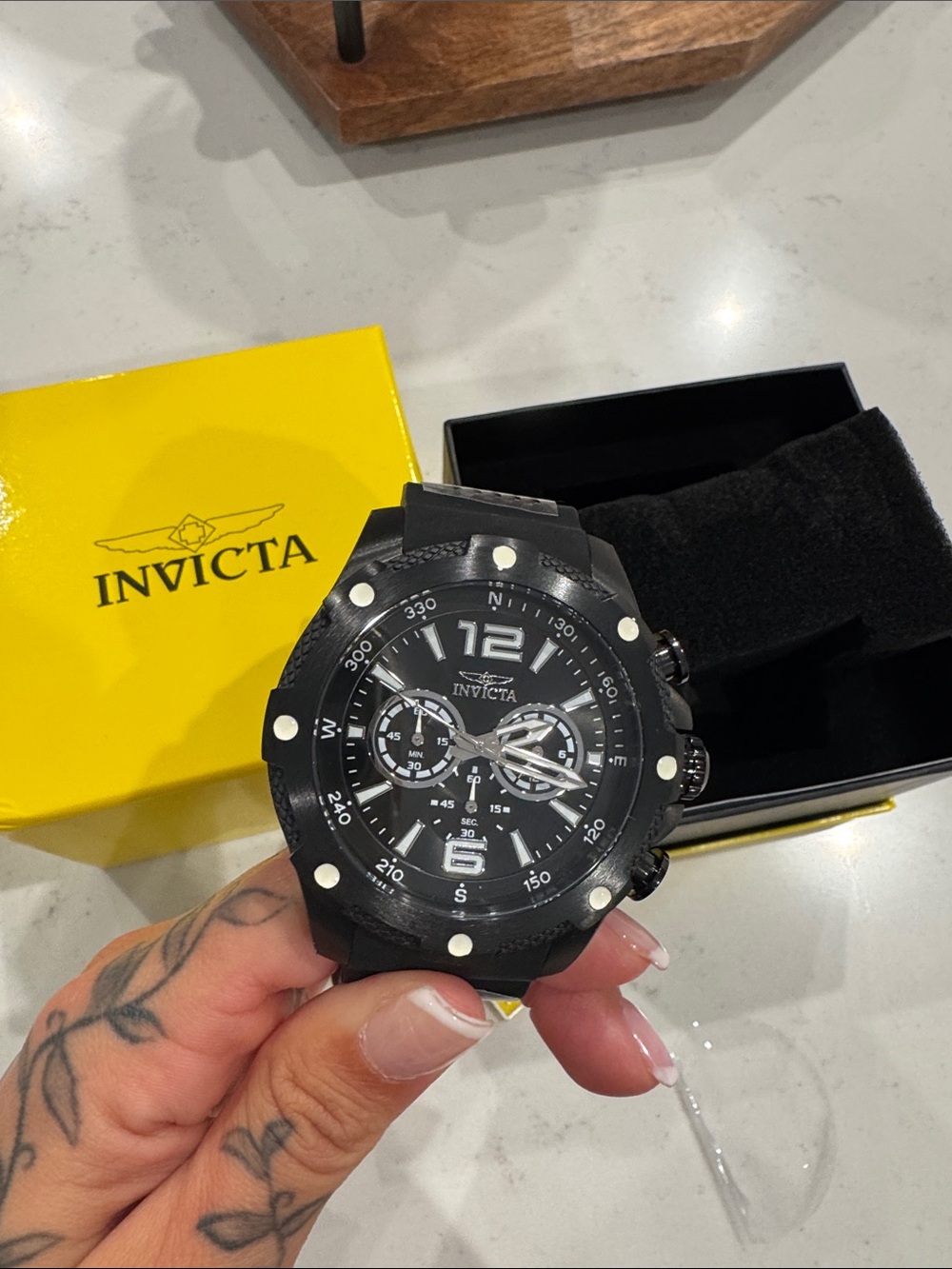 Invicta Black and Silver Men's Chronograph Watch